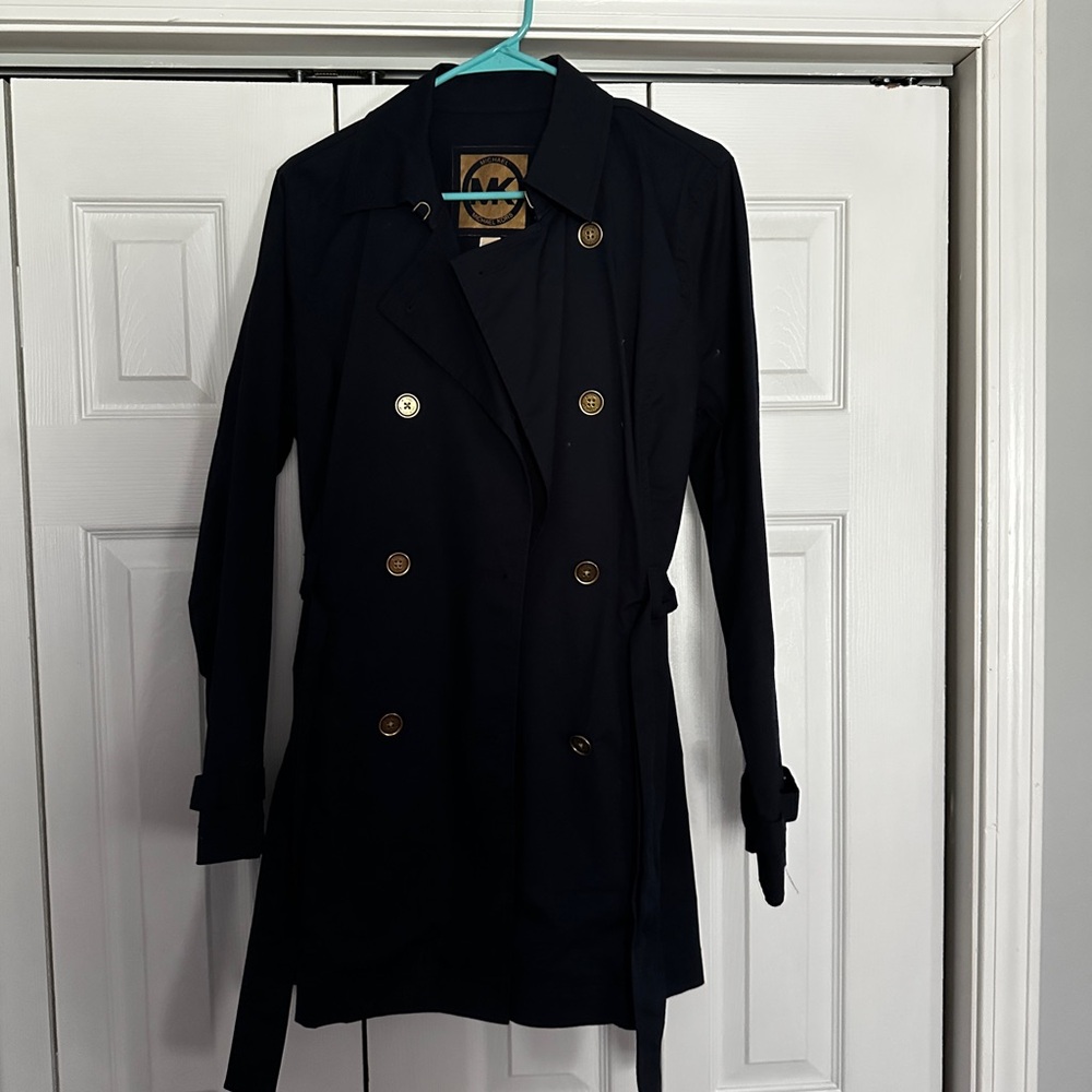 Michael Kors Navy Double-Breasted Women's Trench Coat
